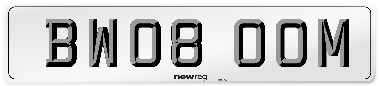 BW08 OOM Number Plate from New Reg